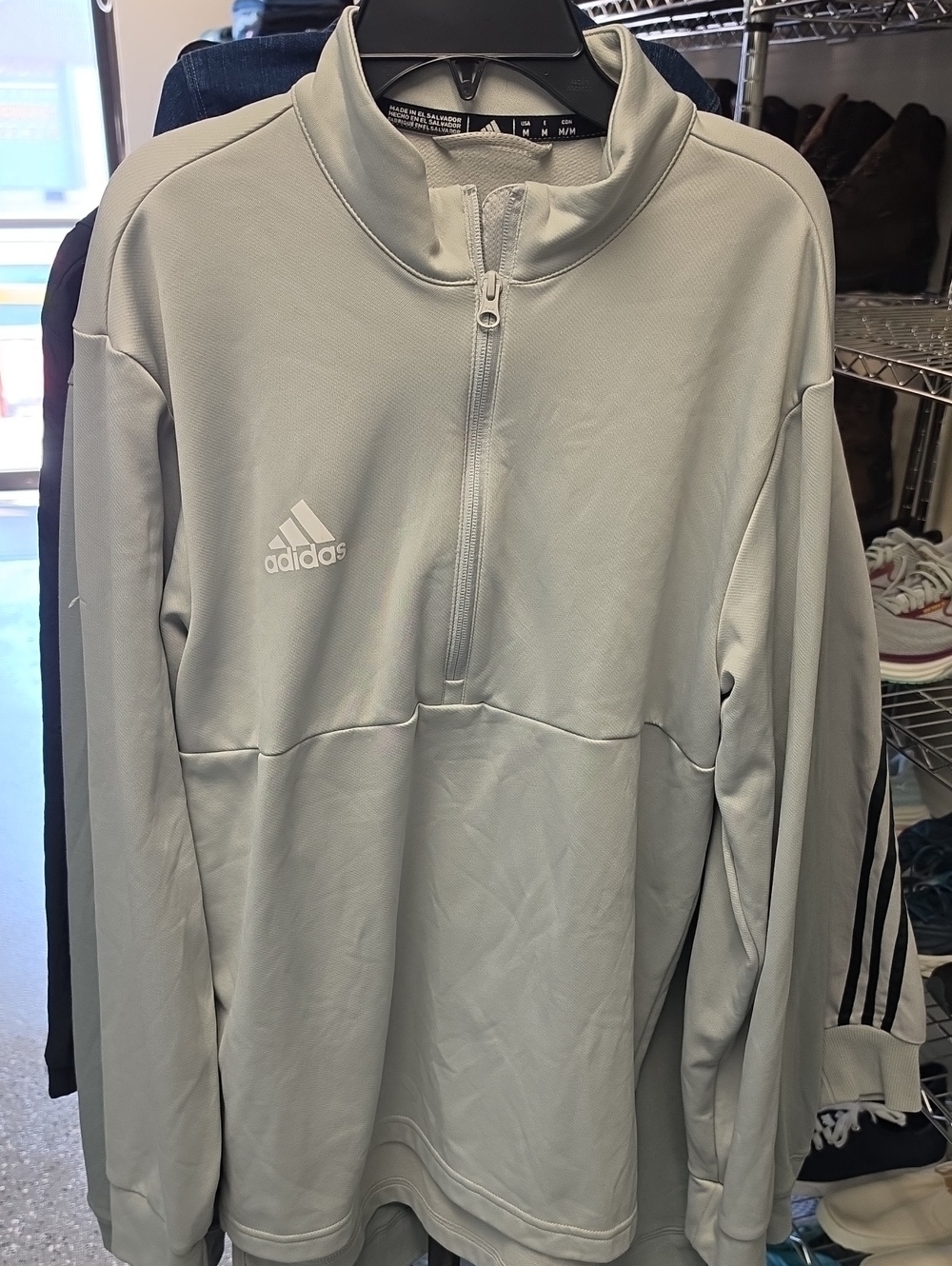 adidas Light Gray Men's 1/4-Zip Training Pullover